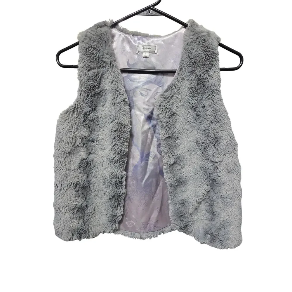 Fuzzy Gray Frozen Vest - Disney - M